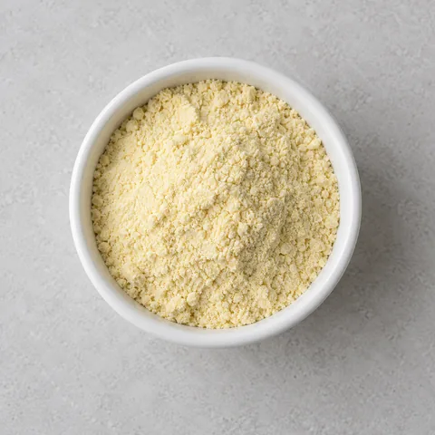 Masa harina in a small white ramekin.