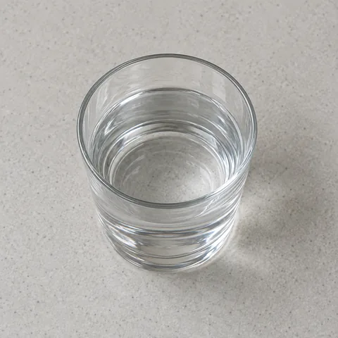Clear water in a glass.