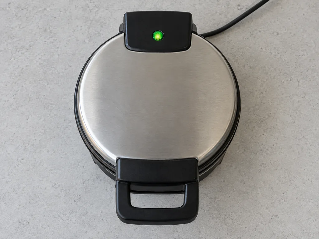 Heat the oven and the iron. Heat the waffle iron on its medium-high setting until its ready light comes on, about 10 minutes.