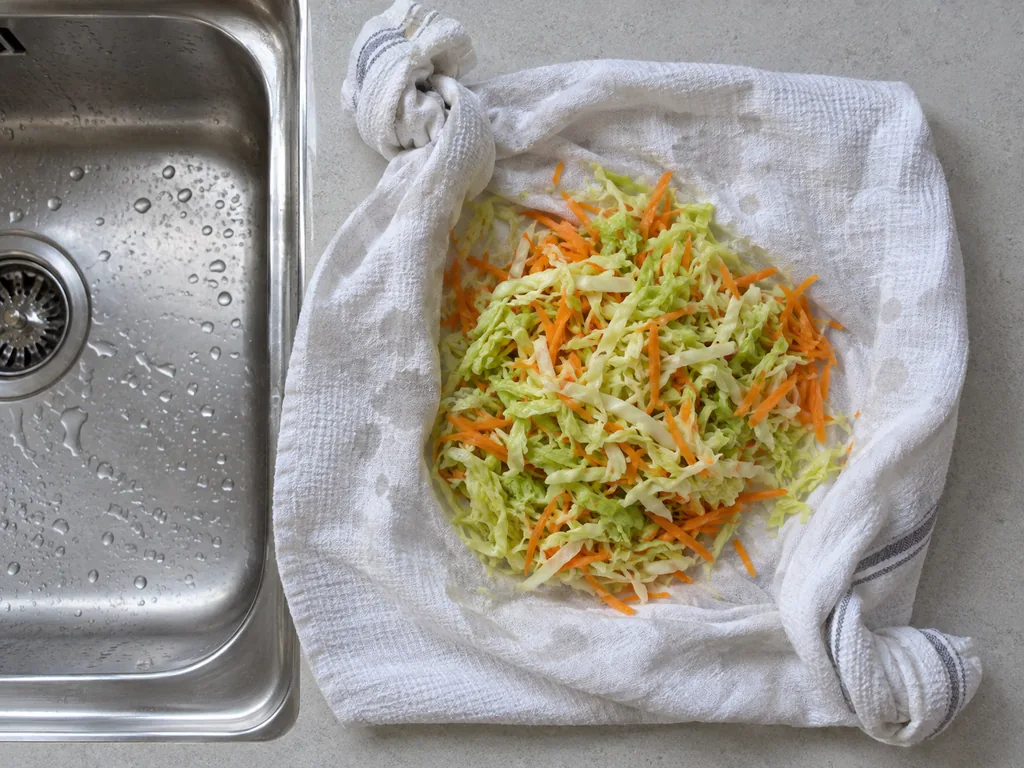 Taste a shred; it should taste seasoned, not salty.