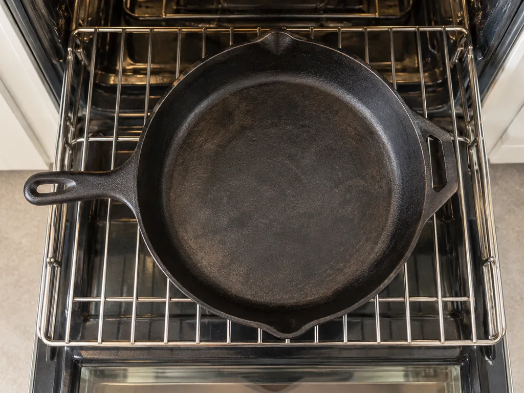 Heat the oven and skillet. After the oven has reached temperature, keep the skillet in the oven so it heats through, about 10 minutes.