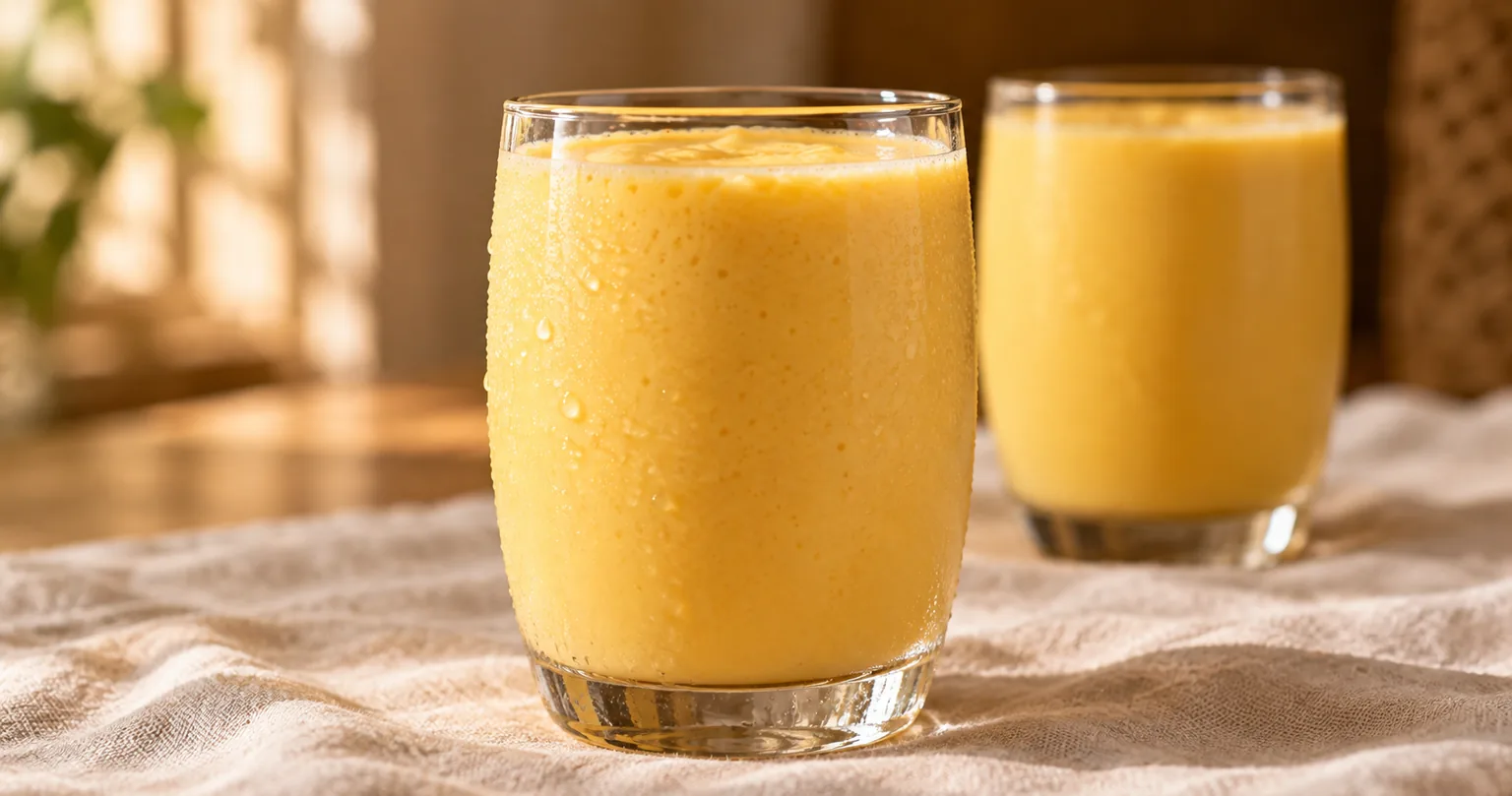 Mango and Yogurt Drink served ready to eat.