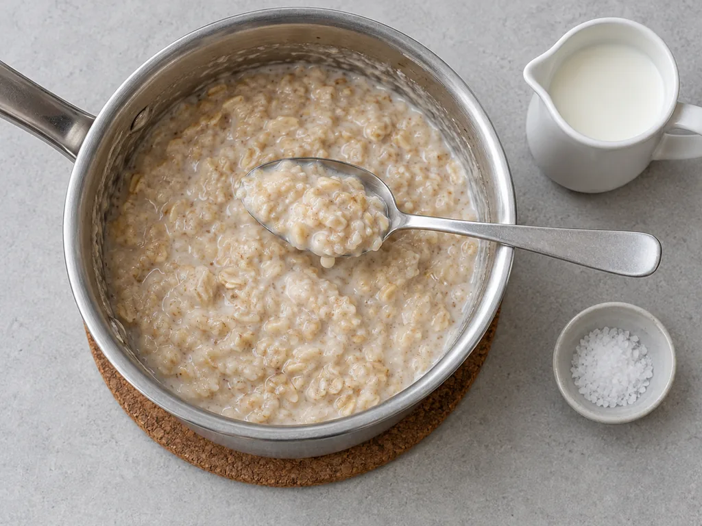 Taste and adjust — The oatmeal is creamy with a toasted-oat flavor.