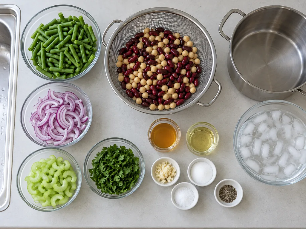 Everything is prepared and measured before the pot goes on the heat.