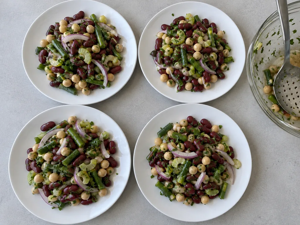 The salad is served cold.